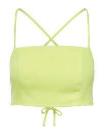 Cropped Top With Adjustable Straps In Celery Green