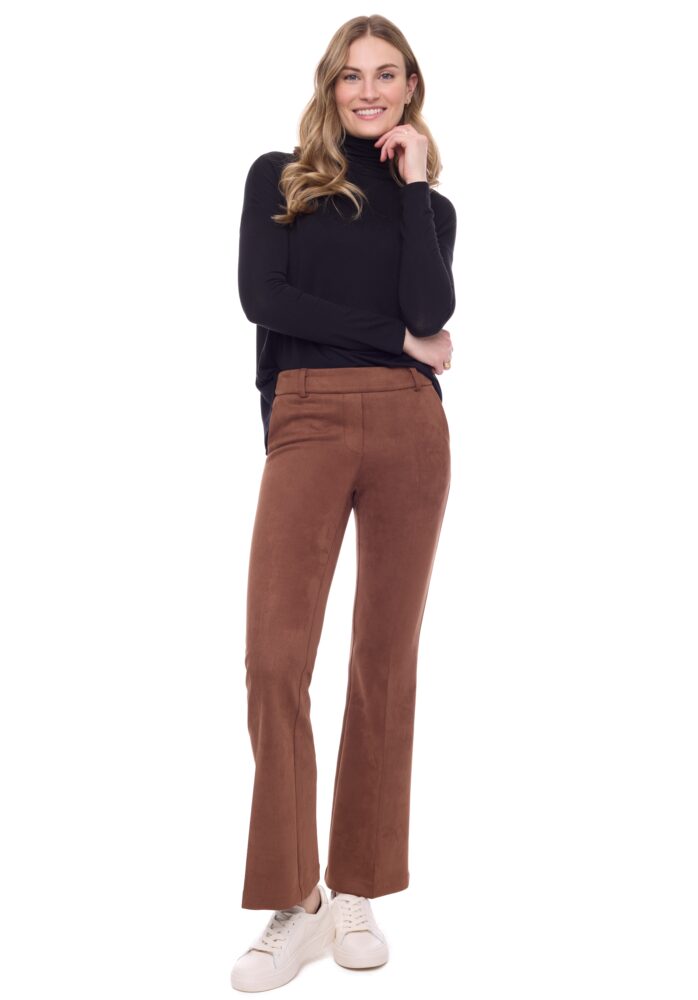 Paityn faux suede bootcut pant In Tobacco