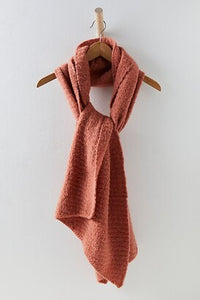 Ripple Recycled Blend Blanket Scarf in Terracotta