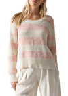 Scoop Neck Sweater In Rose/Natural Stripe