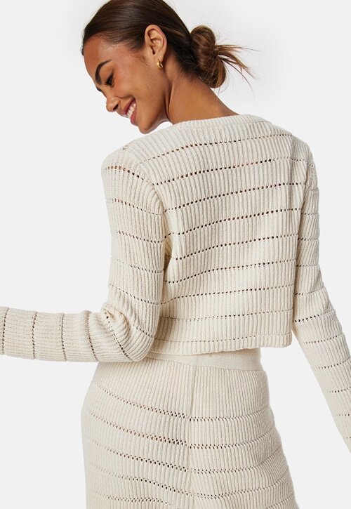 Mary Long Sleeve Knit O-Neck Top In Birch