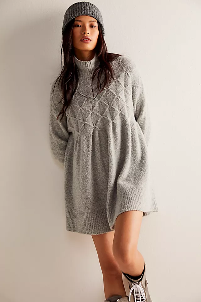 Jaci Sweater Dress In Heather Grey
