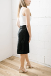 Allina Slip Skirt in Black Velvet