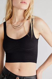 Meg Seamless Crop in Washed Black