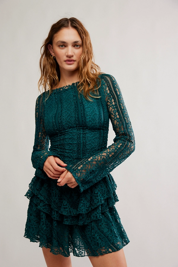 chinese dress ladies Tabby Lace Mini in Seamoss – Krush Clothing Boutique