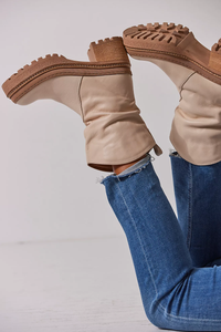 Mel Slouch Boot in Bone Leather