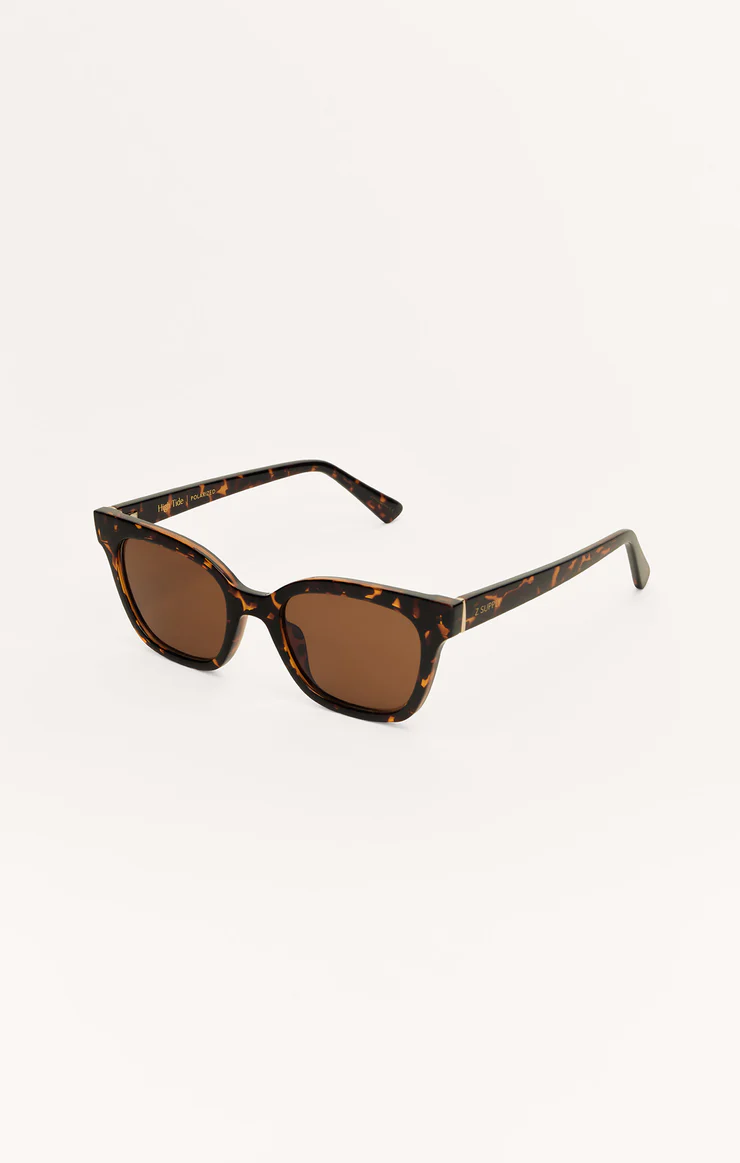 High Tide Polarized Sunglasses in Brown Tort