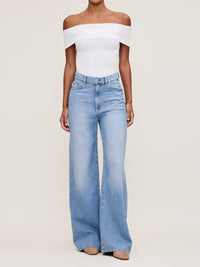 Hepburn Wide Leg High Rise 32" Jeans in River Bank