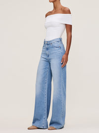 Hepburn Wide Leg High Rise 32" Jeans in River Bank