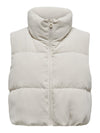 Elsie Cord Puffer Vest In Moonstruck