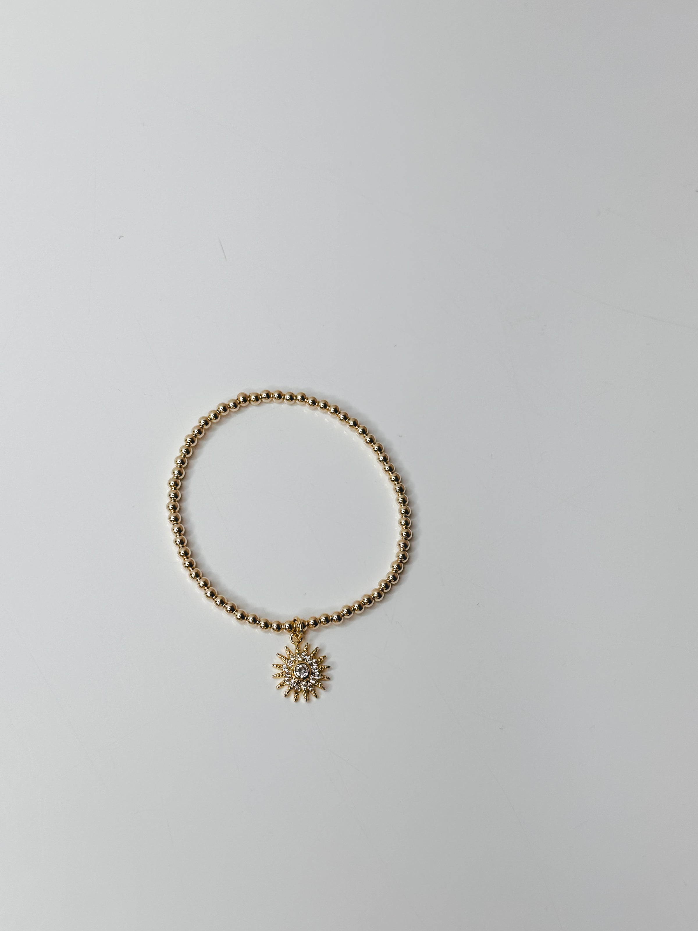 14K Gold Filled Bracelet with Sun Charm | KRUSH x SASKIA | Leave On