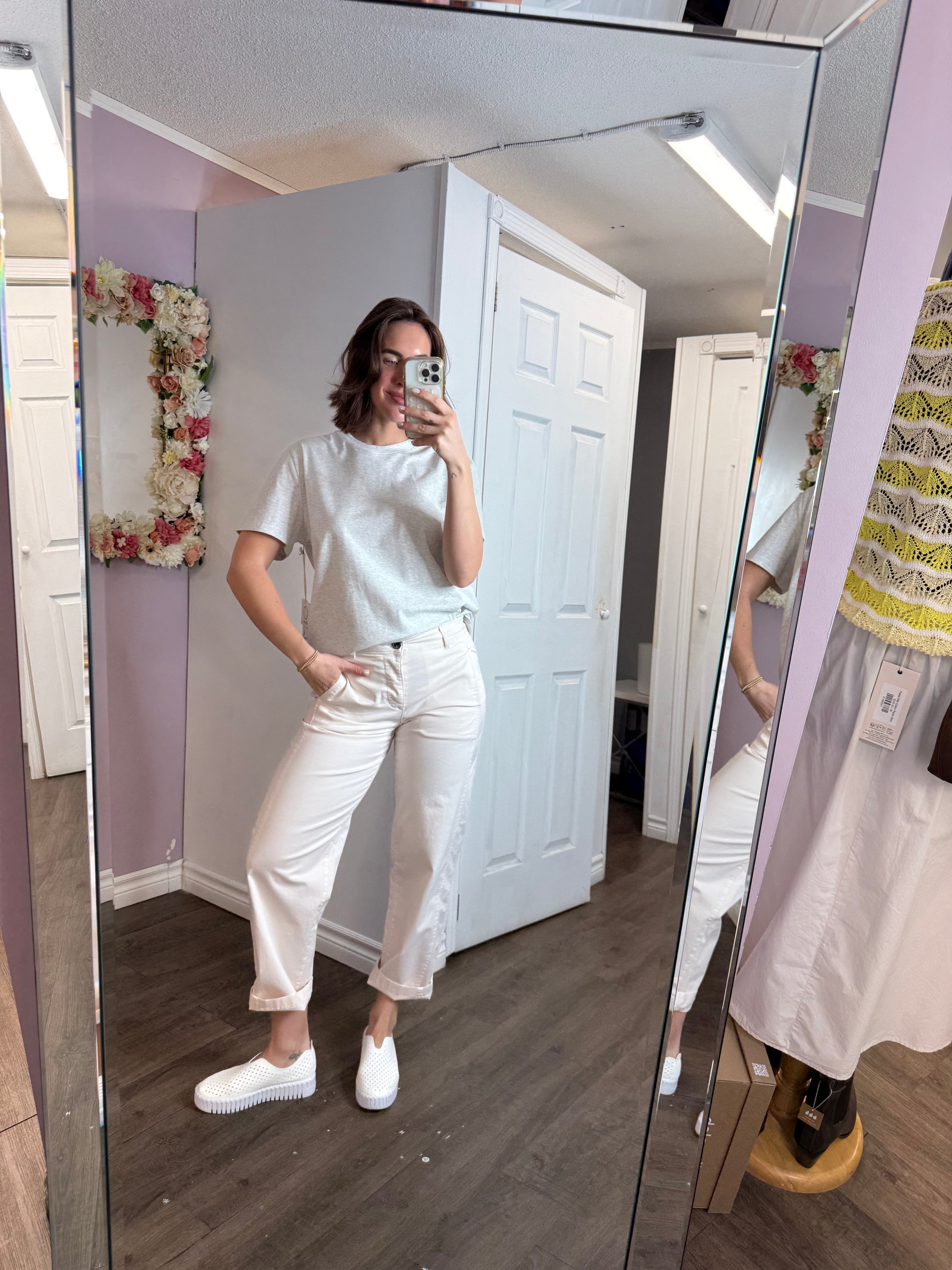 Boyfriend Cotton Tee | Heather Grey