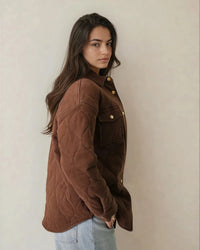 Leni Quilted Brushed Cotton Coat in Espresso