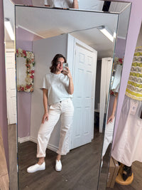 Boyfriend Cotton Tee | Heather Grey