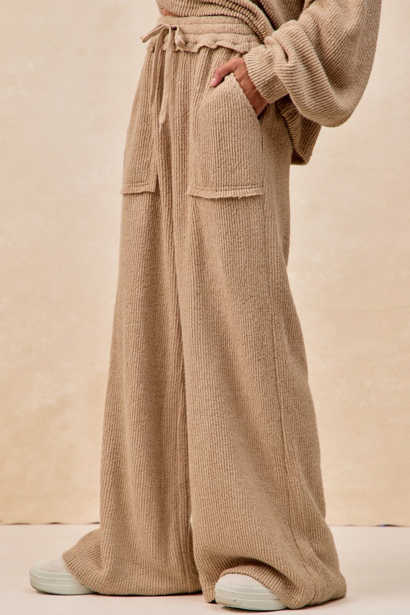 Brandi Baby Rib Knit Pants in Taupe