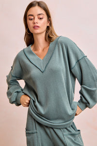 Miranda Rib Set in Dark Sage