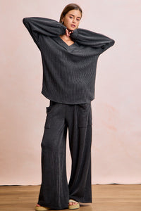 Miranda Rib Set in Washed Black