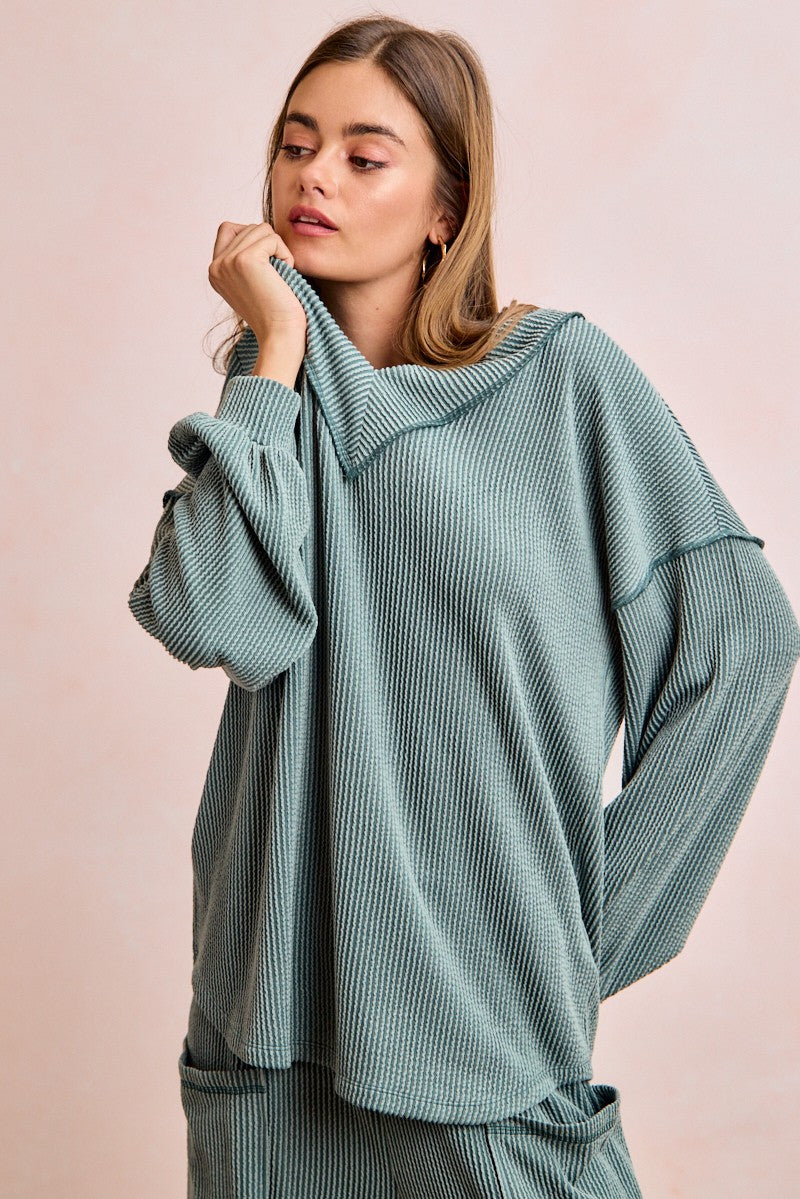 Miranda Rib Set in Dark Sage
