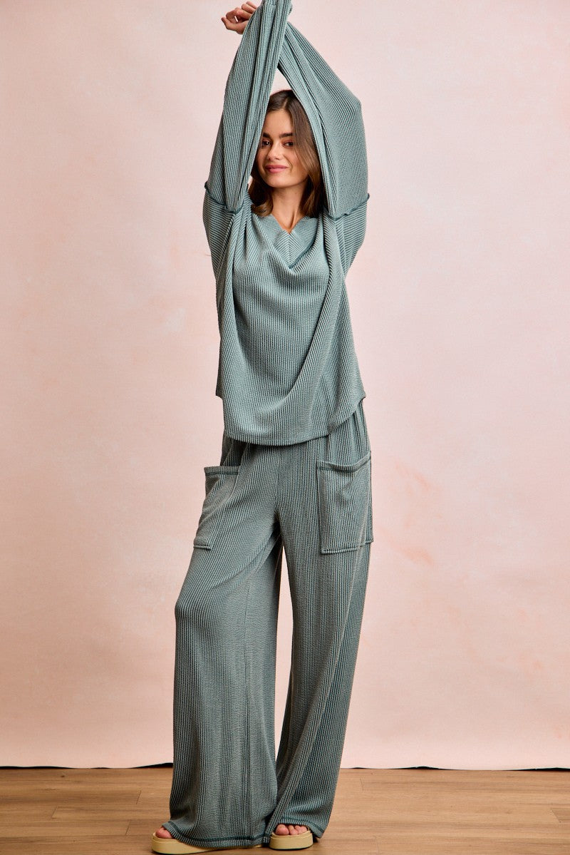 Miranda Rib Set in Dark Sage