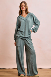 Miranda Rib Set in Dark Sage