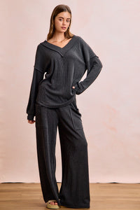 Miranda Rib Set in Washed Black