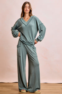 Miranda Rib Set in Dark Sage