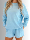 Everyday Waffle Short Set in Powder Blue