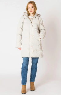 Hooded Puffer Coat in Birch