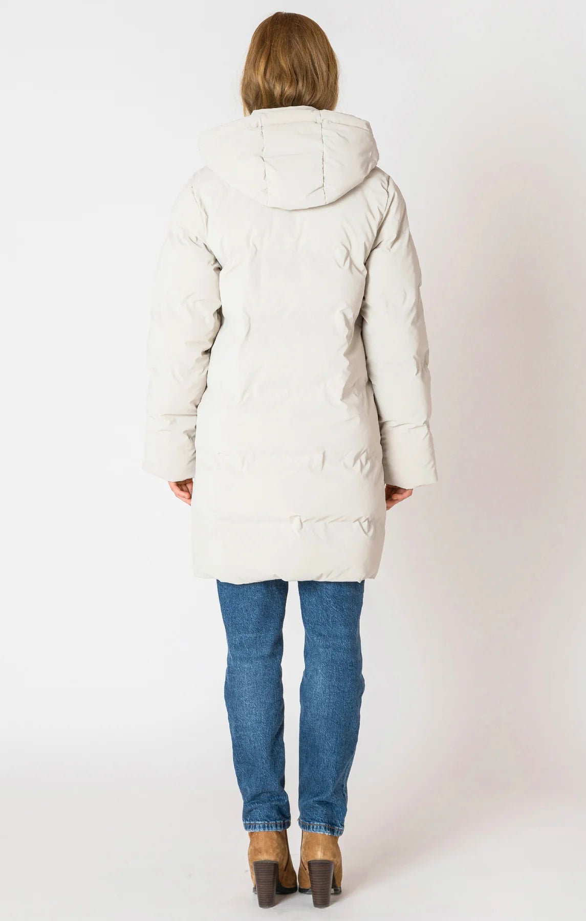 Hooded Puffer Coat in Birch
