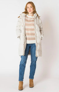 Hooded Puffer Coat in Birch