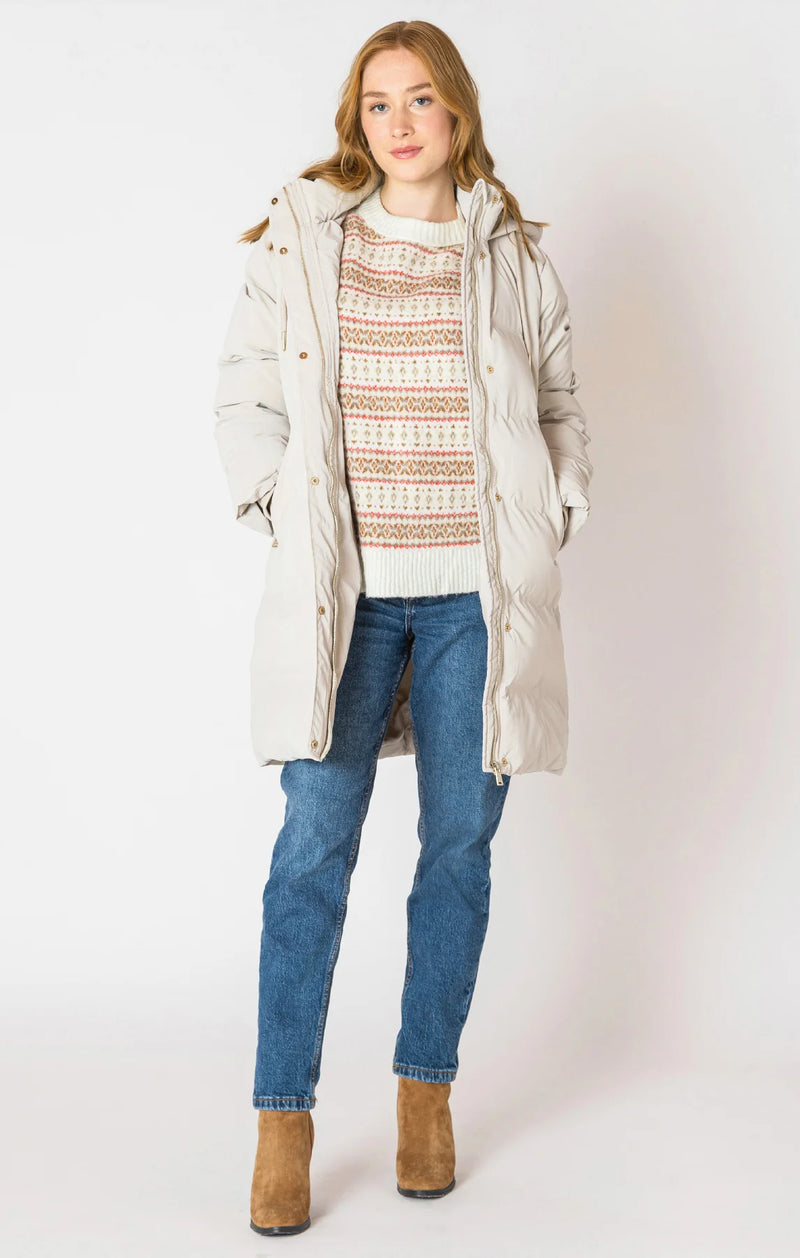 Hooded Puffer Coat in Birch