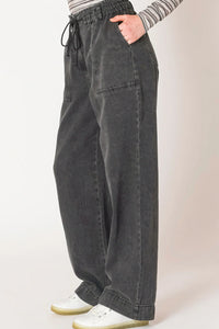 Andie Denim Pant in Washed Black
