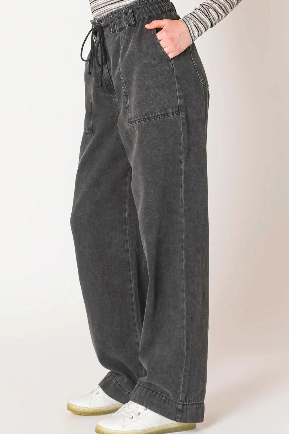 Andie Denim Pant in Washed Black