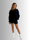 Everyday Waffle Short Set in Black