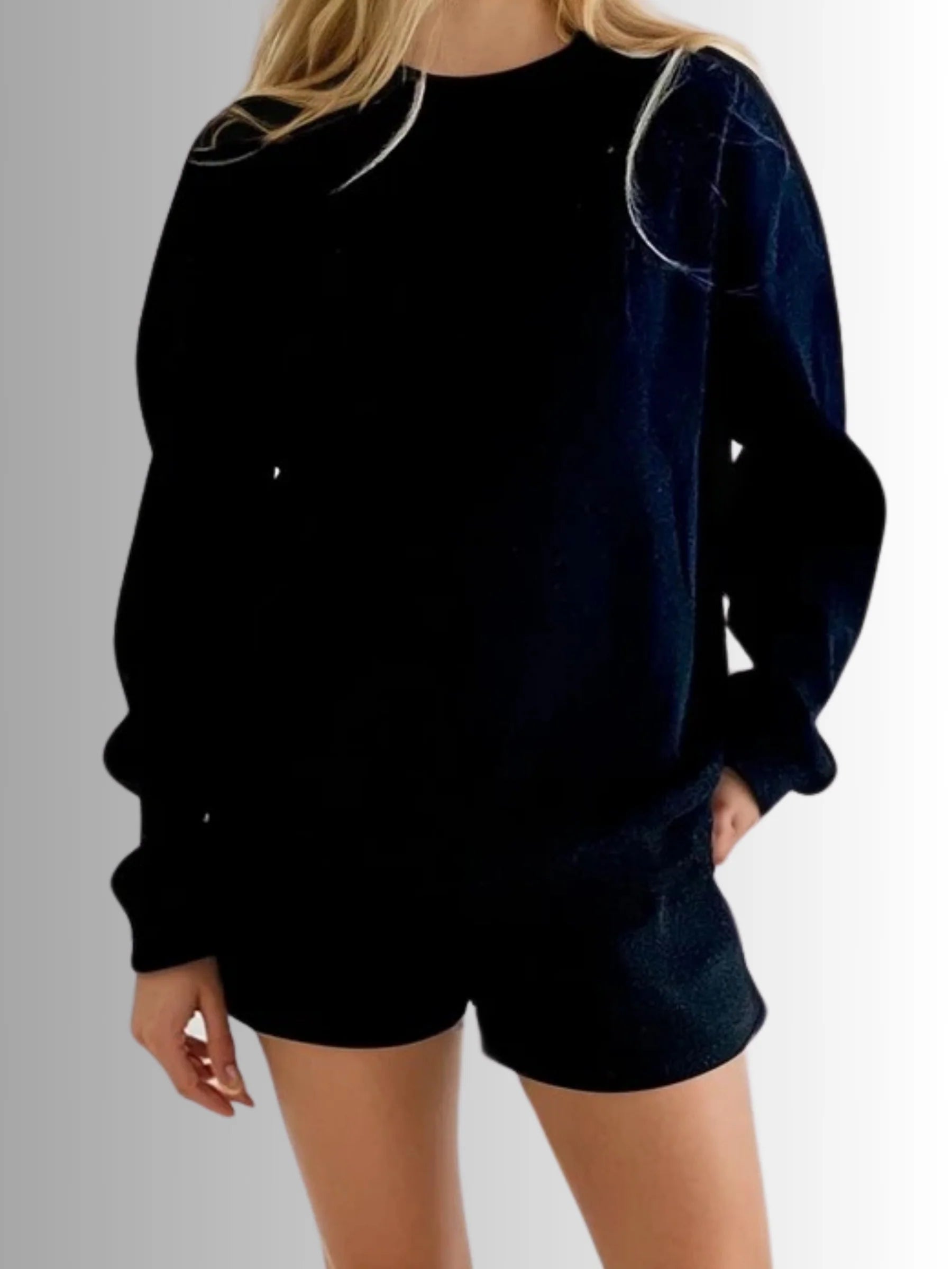 Everyday Waffle Short Set in Black