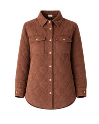 Leni Quilted Brushed Cotton Coat in Espresso