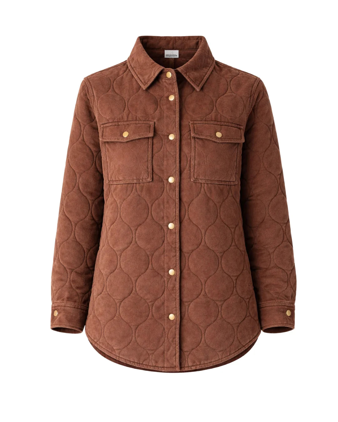 Leni Quilted Brushed Cotton Coat in Espresso