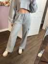 Cropped Sweatshirt Set in Grey