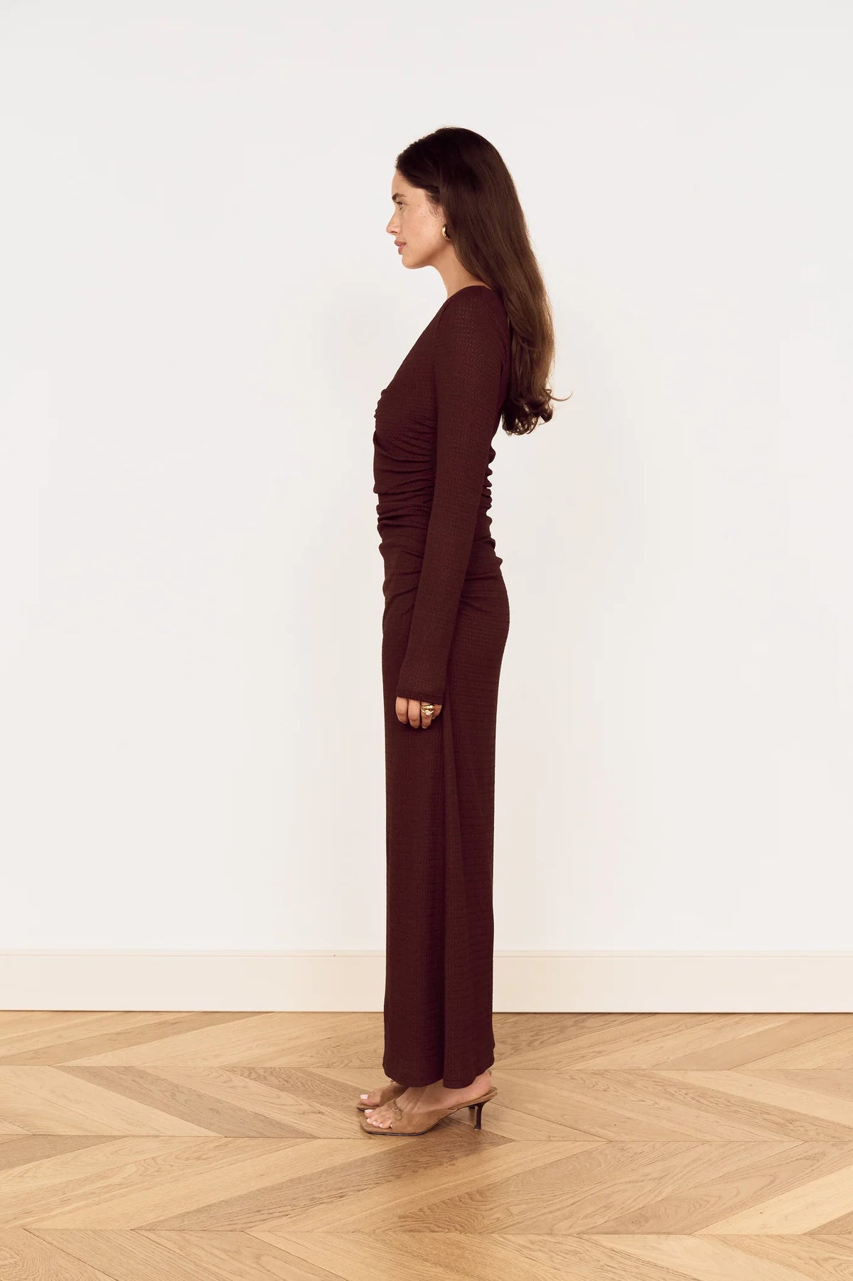 Hudson Midi Dress in Chocolate