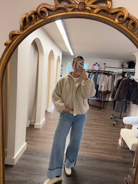 Poly Sherpa Jacket in Ivory
