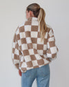 Checkerboard Full Zip Sherpa Jacket