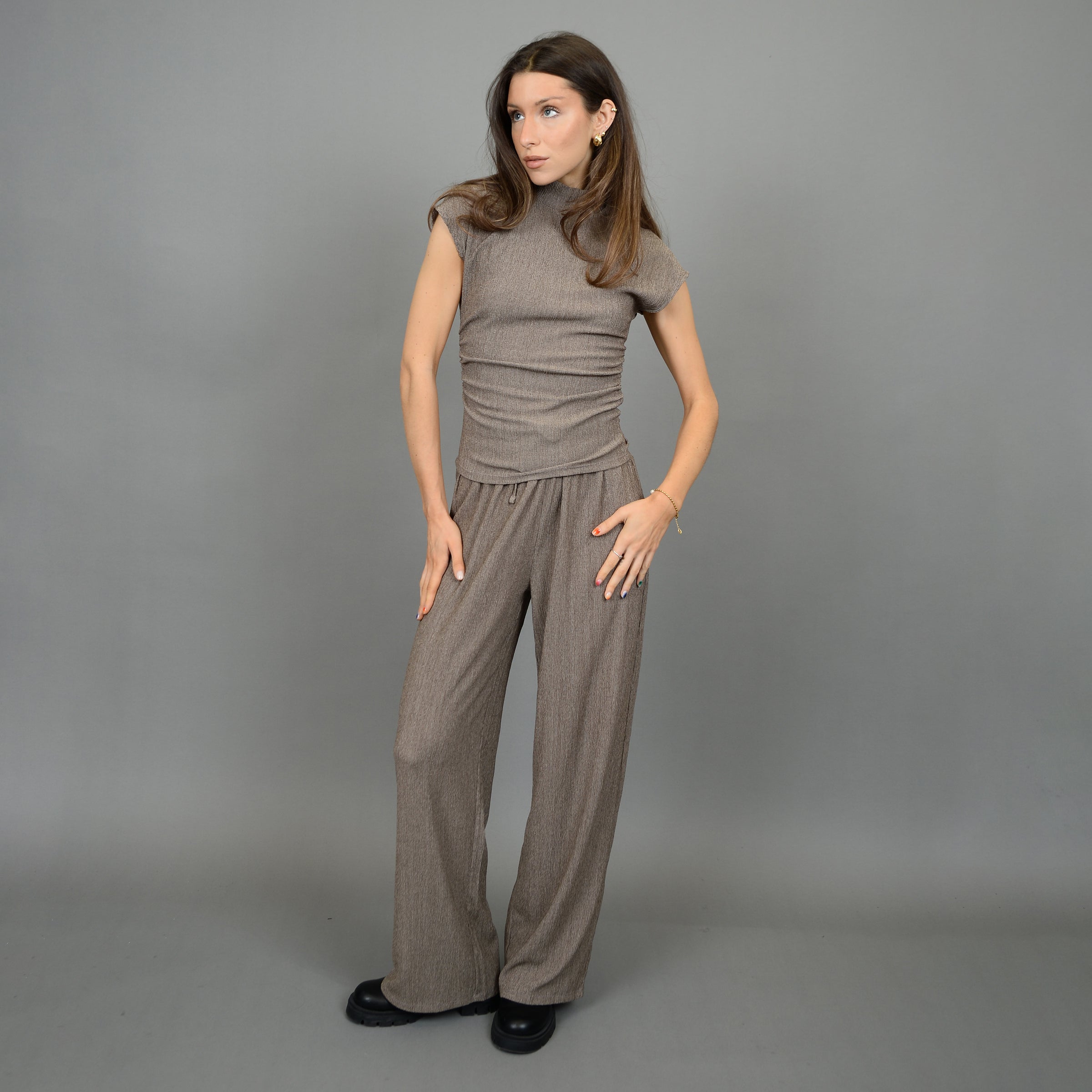 Pauleena Pant in Taupe Twist