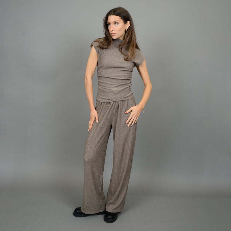 Pauleena Pant in Taupe Twist