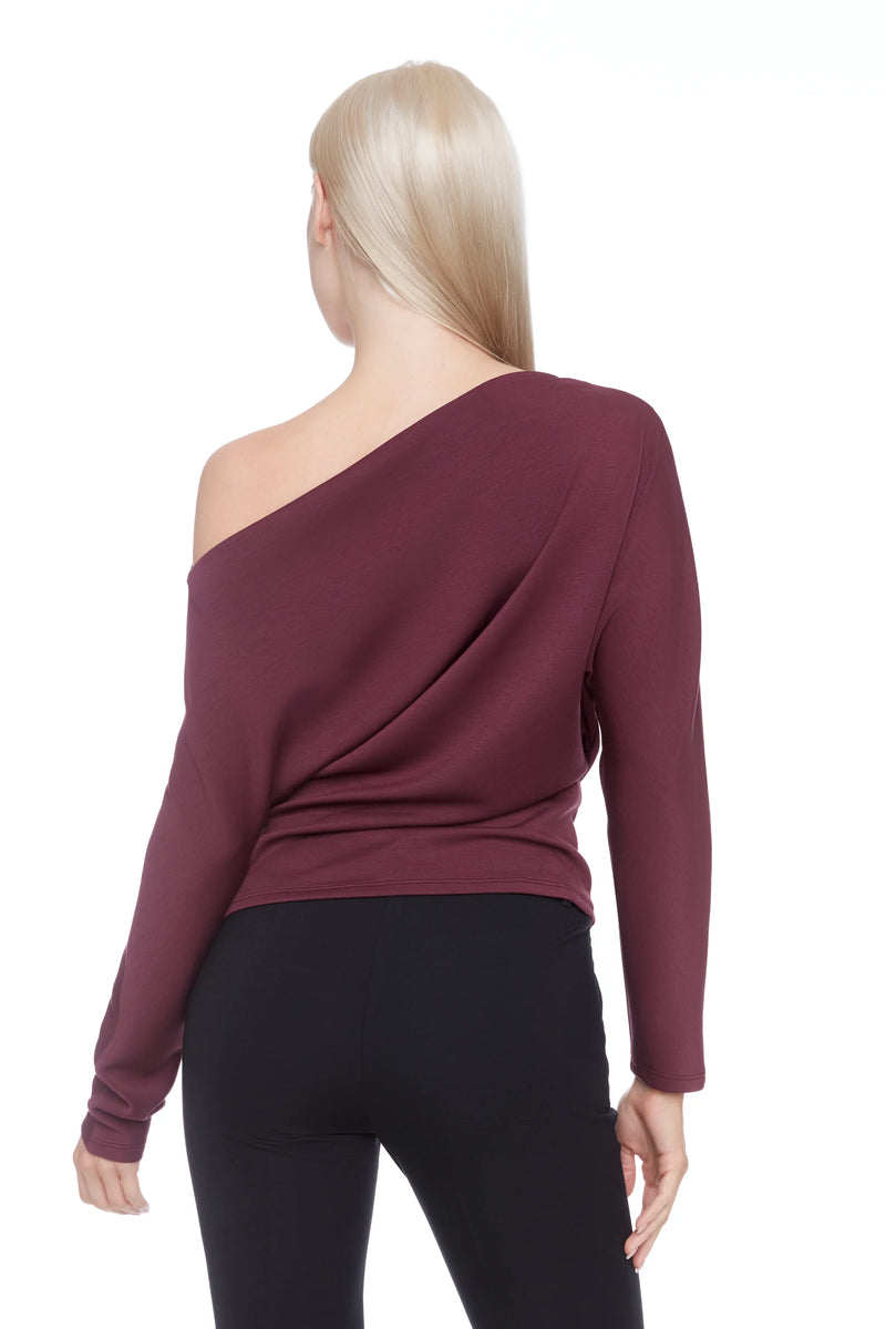 Dolman Ruched Blouse in Black