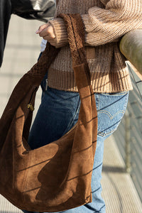 Kate Weave Suede Slouchy Bag | Two Colours
