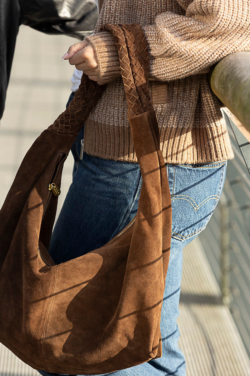 Kate Weave Suede Slouchy Bag | Two Colours