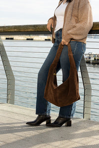 Kate Weave Suede Slouchy Bag | Two Colours