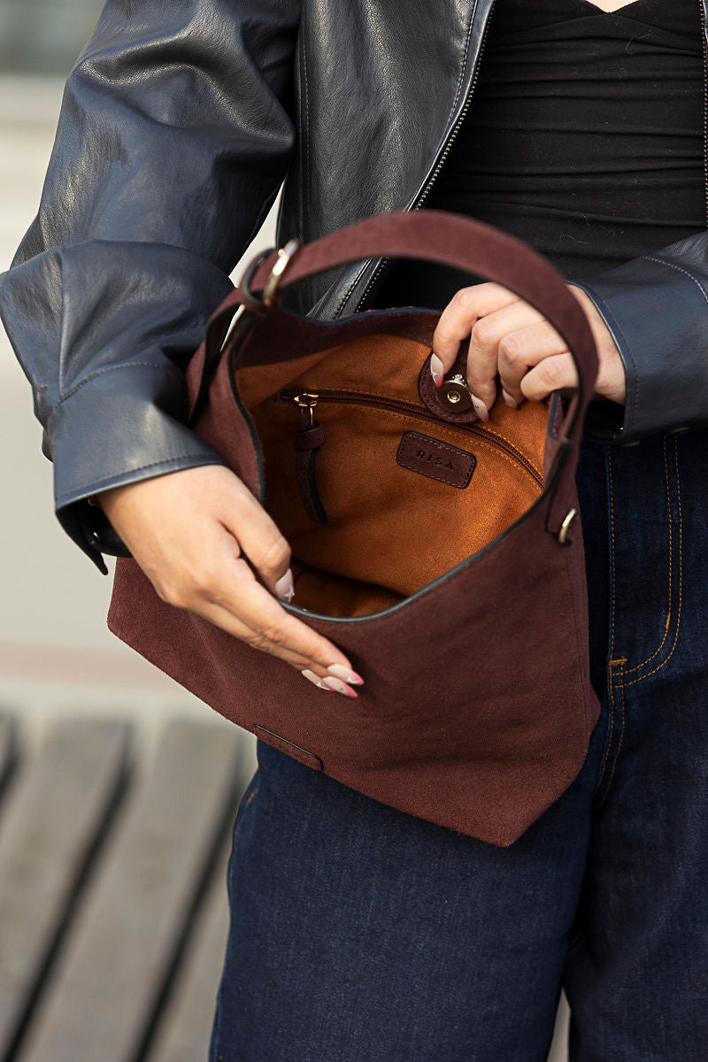 Claude Suede Shoulder Bag | Two Colours