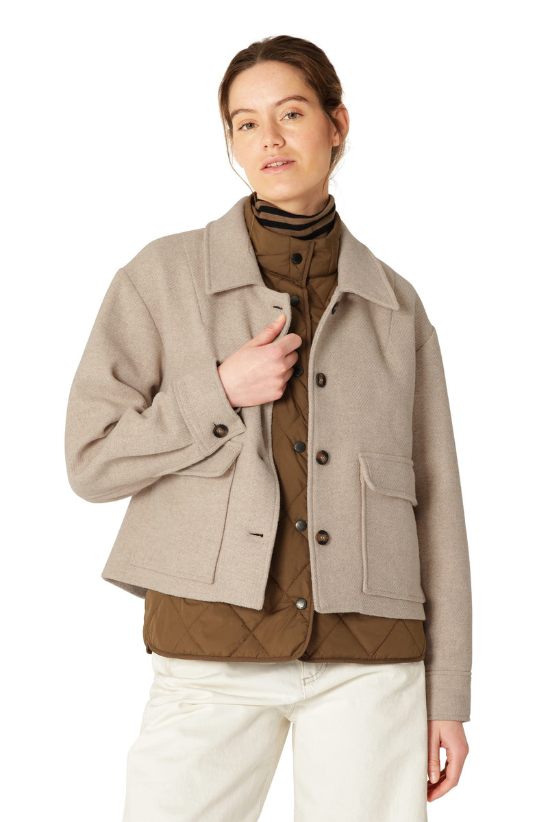 Woolen01 Jacket in Beige