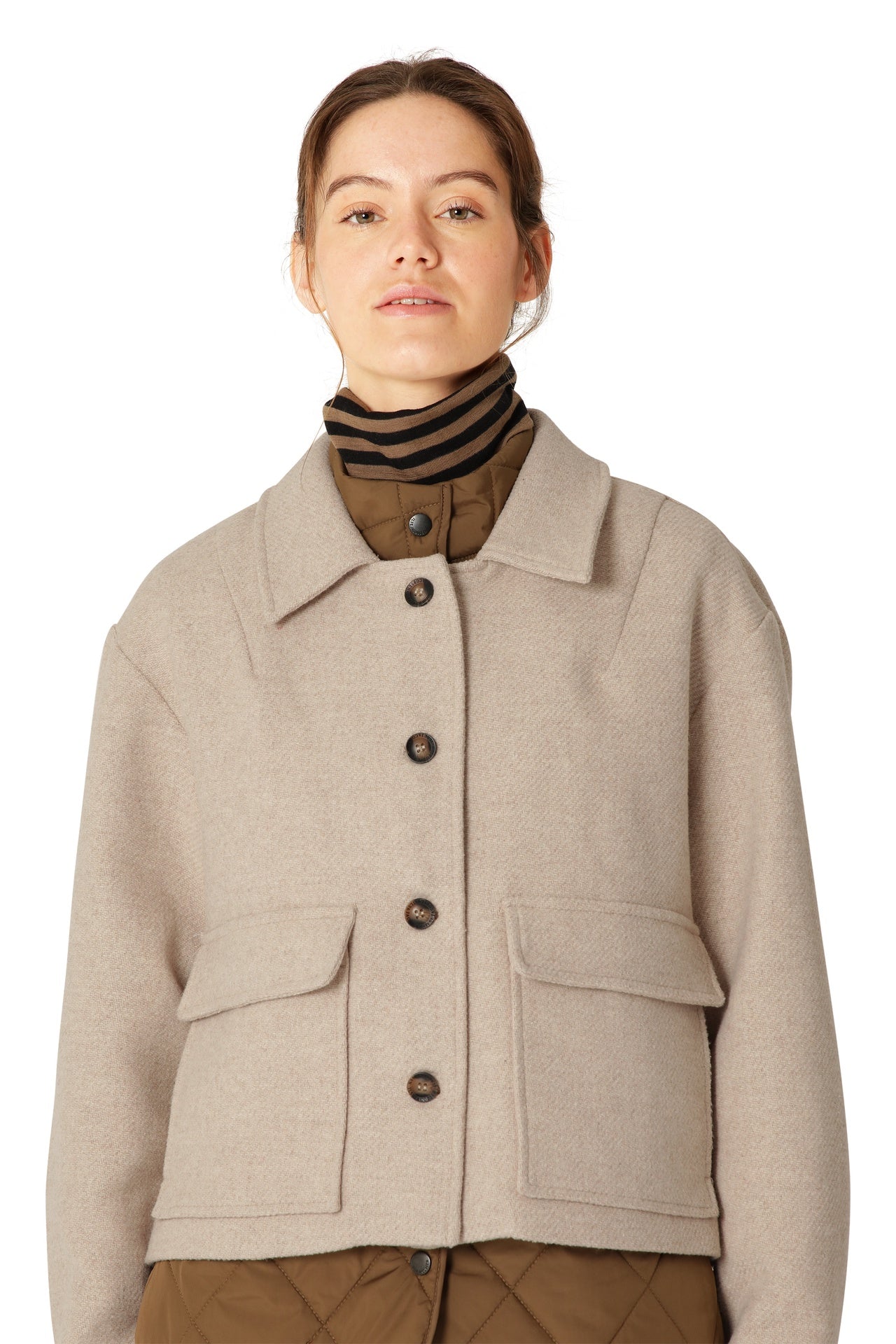 Woolen01 Jacket in Beige